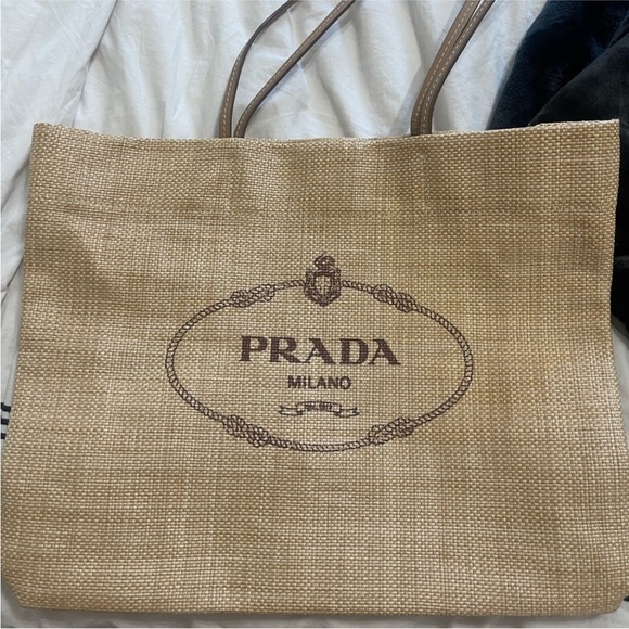 Prada Raffia Tote Bag - Picture 1 of 9